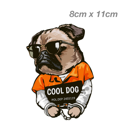 Pug Dog Prisoner Mug Shot Funny Laptop , Car  Vinyl  Sticker 