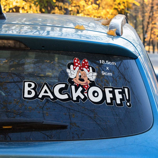 Minnie Mouse Peace - Mickey Mouse Walt Disney Funny BACK OFF Sticker