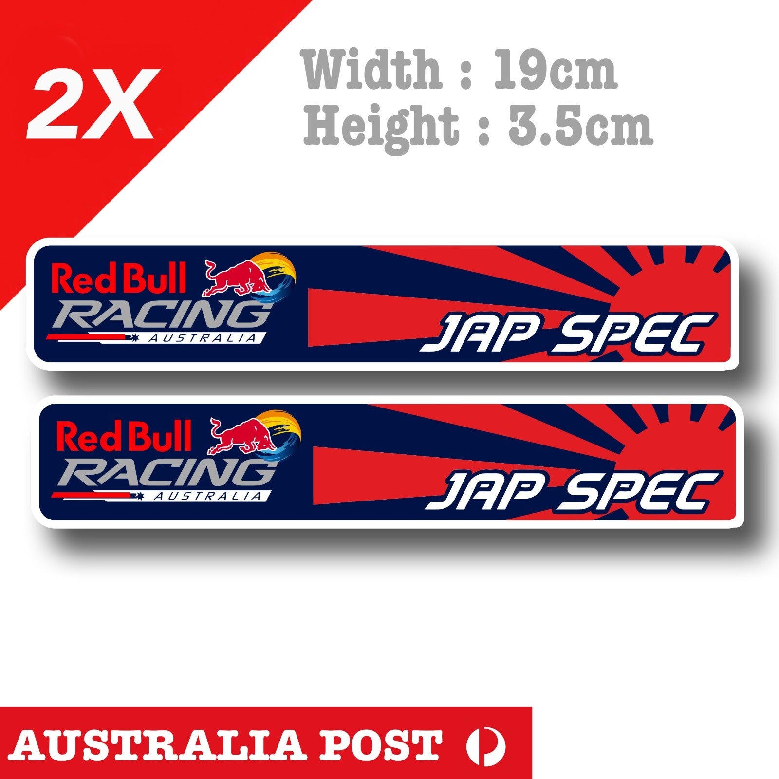 Red Bull Racing SUN RISE Flag Japan Spec Flag , Evo , Honda, JDM Car Sticker