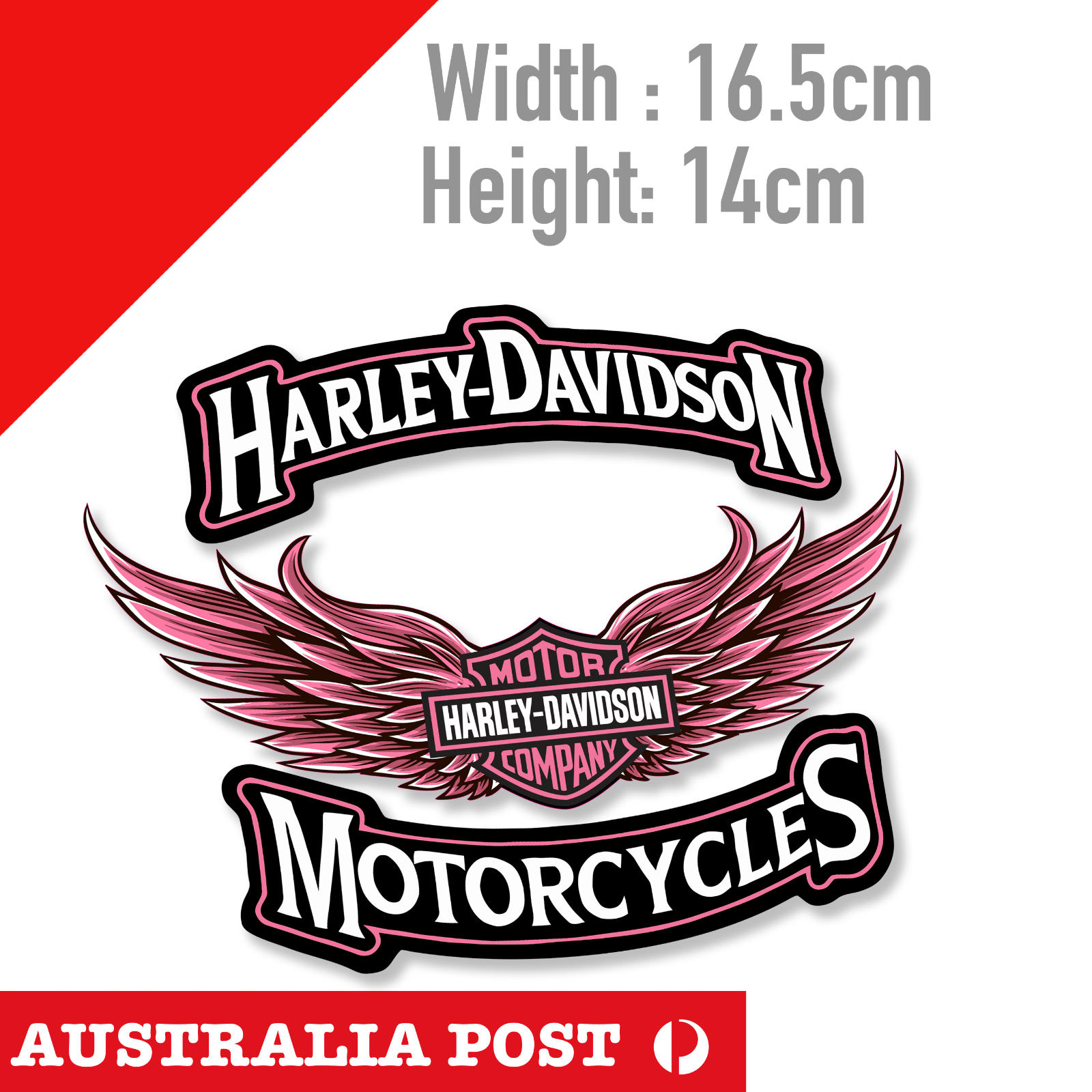 HARLEY Davidson  Pink Logo Sticker Laptop Motorcycle PINK Wing Logo Decal