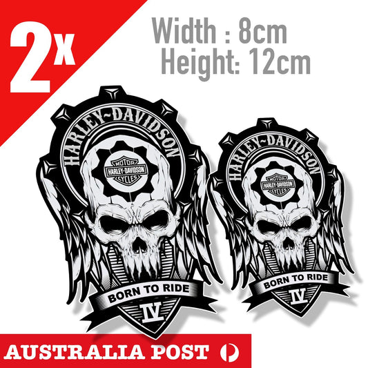 Harley Davidson Motorcycle Skull Logo , Helmet , Fuel Tank Stickers
