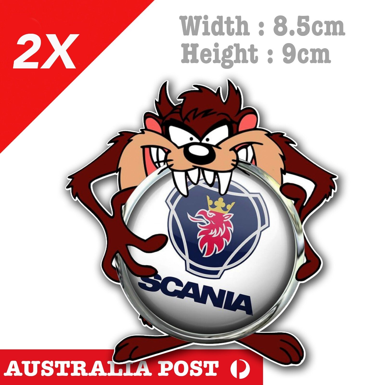 SCANIA Truck logo TAZ Tornado , Tasmanian Devile Funny Looney Tune Logo Sticker