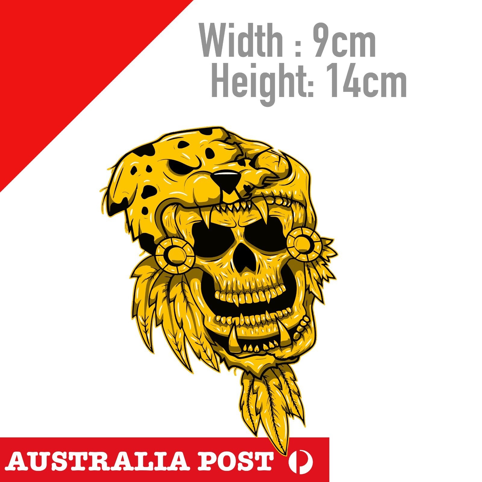 GOLDEN SKULL , Jaguar God, Skull Sticker