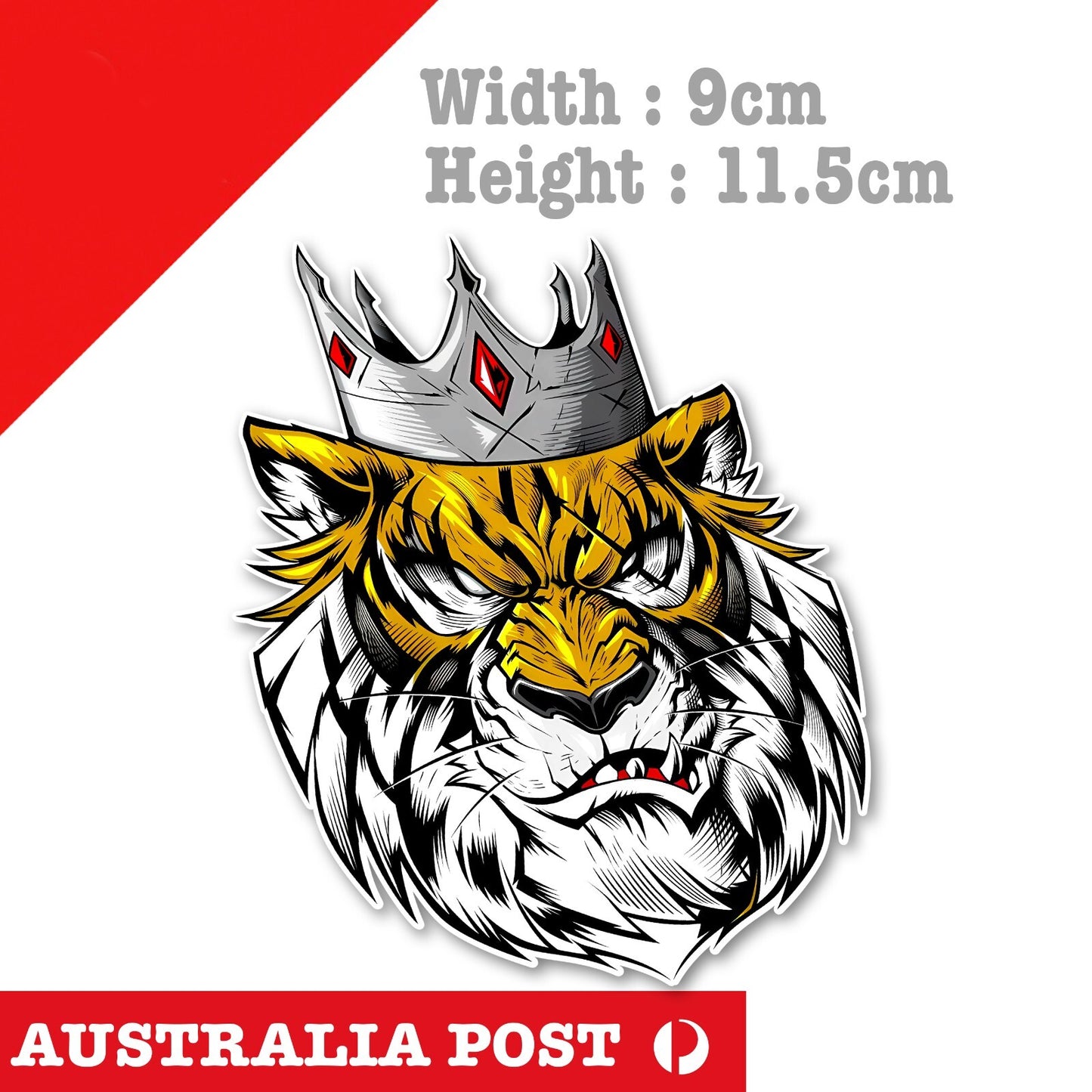 King Angry Tiger  Laptop , Car  Decal Sticker