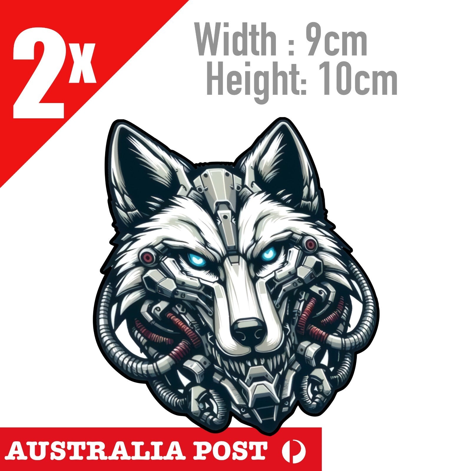 WOLF HEAD, Robo WOLF Head Stickers