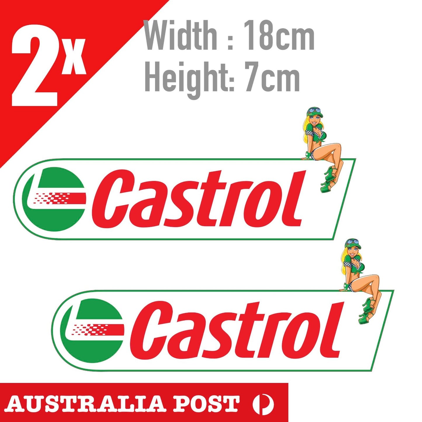 CASTROL RACING  SEXY Pin Up Girl VINTAGE TOOLBOX HOT ROD RAT UTE 4X4 JDM MAN