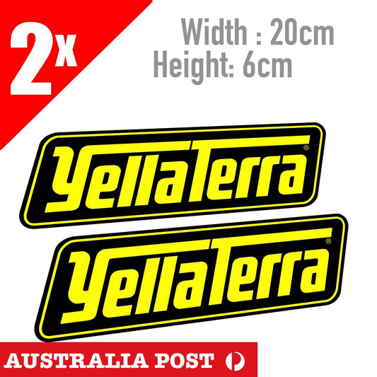 YELLA TERRA Hi Performance Motor Parts Logo Banner Stickers