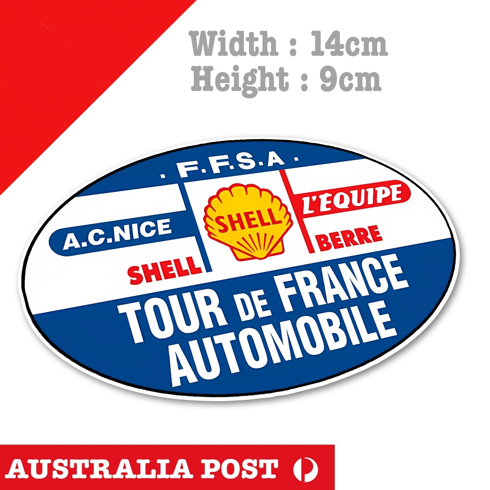 Tour de France France Automobil Logo , SHELL Log Badg, Bicycle, Helmet Sticker