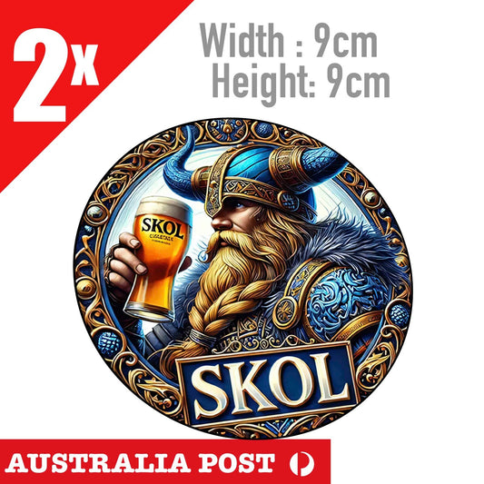 Odin Viking SKOL Rustic Round Style  Stickers