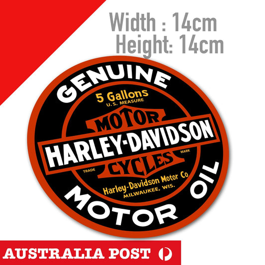 Harley Davidson Motorcycle  Motor OIL Round, Garage, Mechanic Sticker