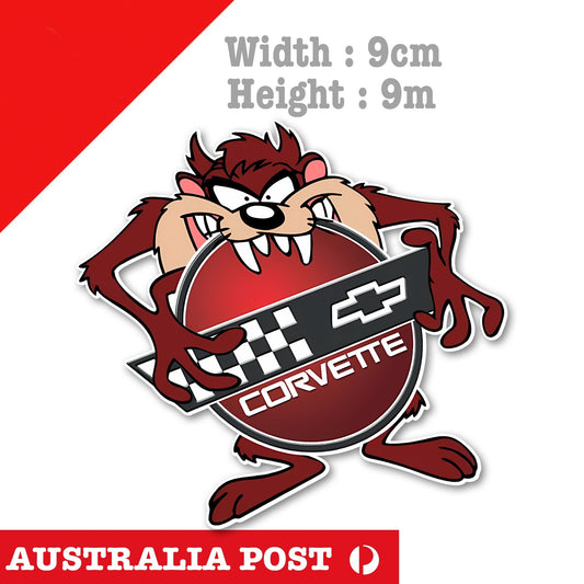 Chevrolet Logo TAZ Tornado, Tasmanian Devil Looney Tunes Car Funny Logo Sticker