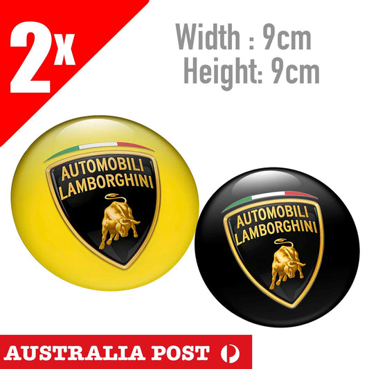 Lamborghini Round Black & Yellow Badge ,Laptop , Car , Super car, Racing Sticker