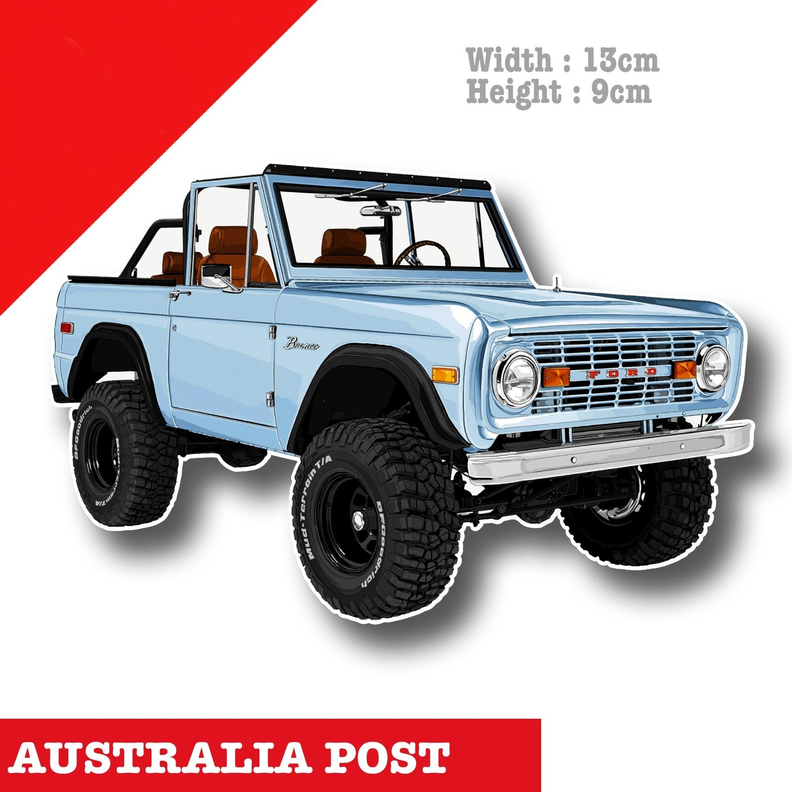Ford Bronco Off Road Vintage Car, 4WD, Off Road, 4x4 Stickers