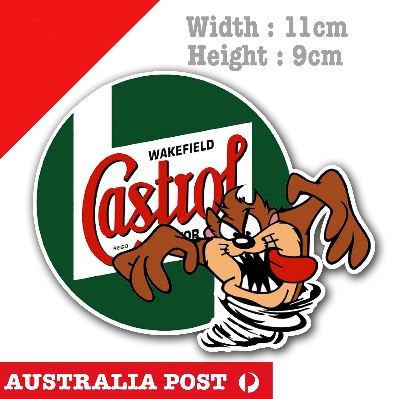 CASTROL OIL Logo Taz The Devil , Tasmanian Devil  Sticker