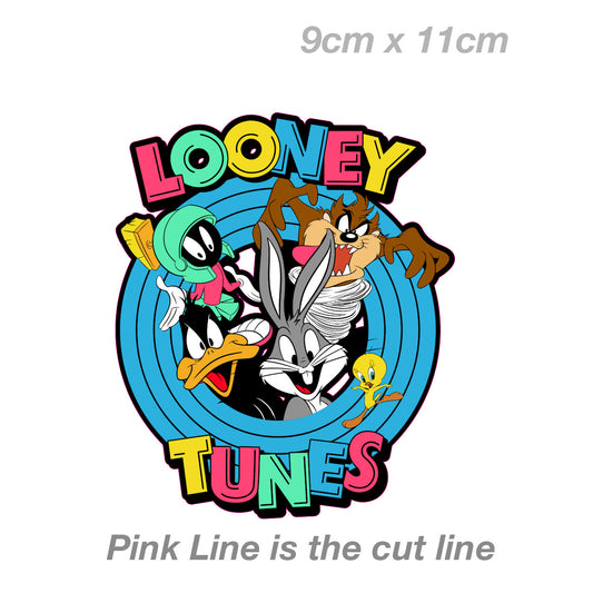 LOONEY TUNES - TAZ, DAFFY, MARVIN,TWEETY , Bugs Bunny Logo   Sticker 