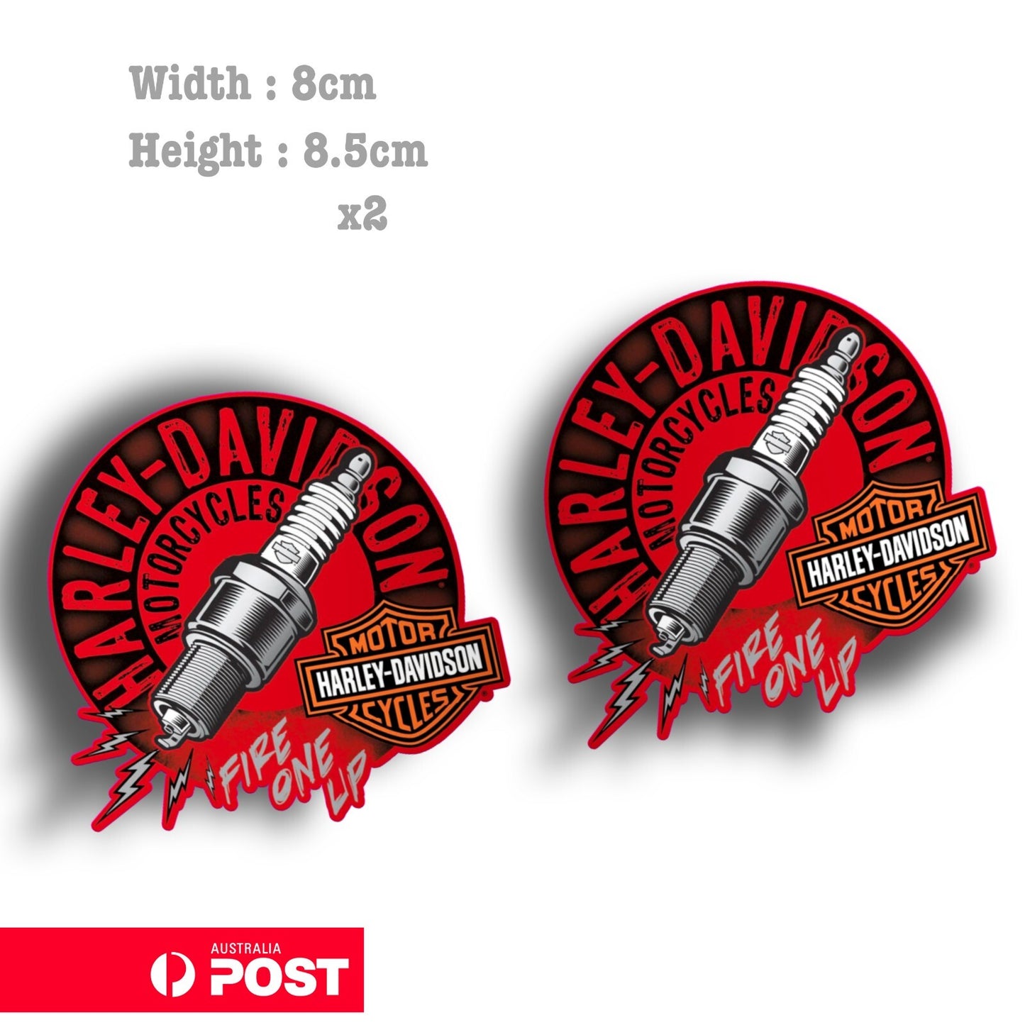 Harley Davidson Fire One Lip Spark Plug Motorcycle, Helmet Sticker 