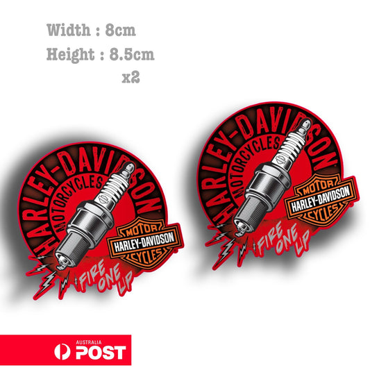 Harley Davidson Fire One Lip Spark Plug Motorcycle, Helmet Sticker 
