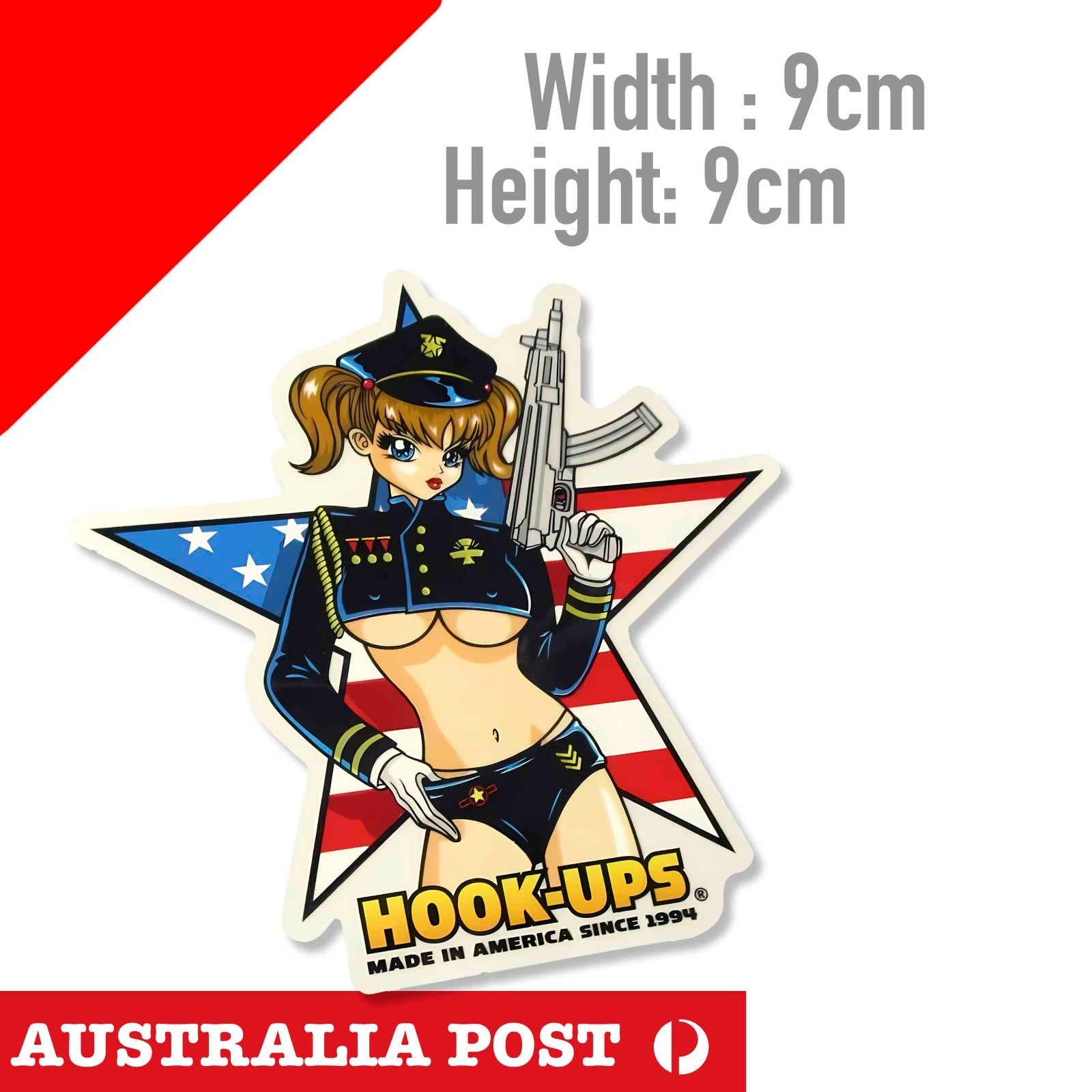HOOK-UPS Skate STICKER USA Gun Star Girl skateboards helmets decal hentai