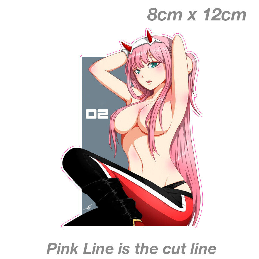 Zero Two Darling in the FranXX Anime Sexy  Laptop , Car  Vinyl  Sticker