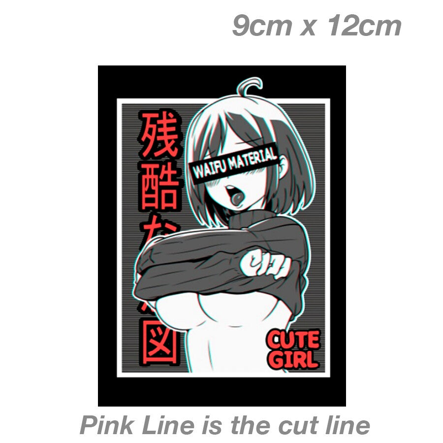 WAIFU Material Cute Girl  JDM Vinyl  Sticker 