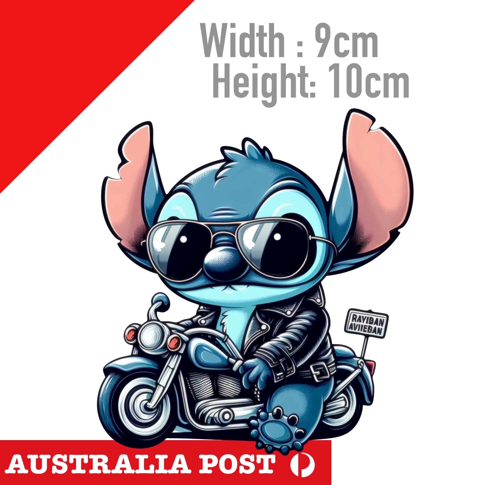 Disney  Lilo & Stitch Happy Cartoon Character , STITCH Motorcycle Rider Sticker