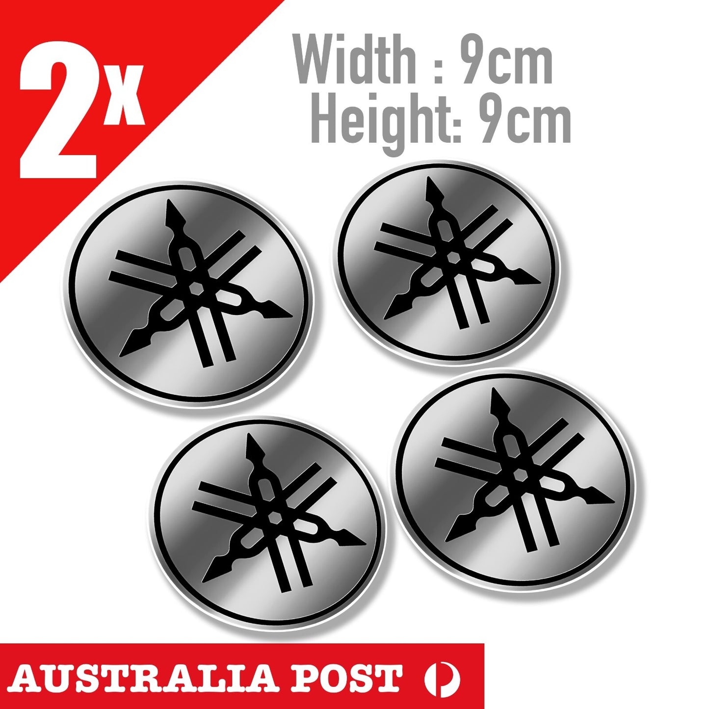 Yamaha Logo Silver Motorcycle  Logo Vinyl  Stickers