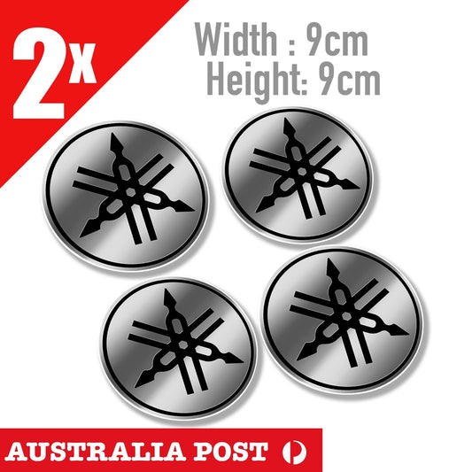 Yamaha Logo Silver Motorcycle  Logo Vinyl  Stickers