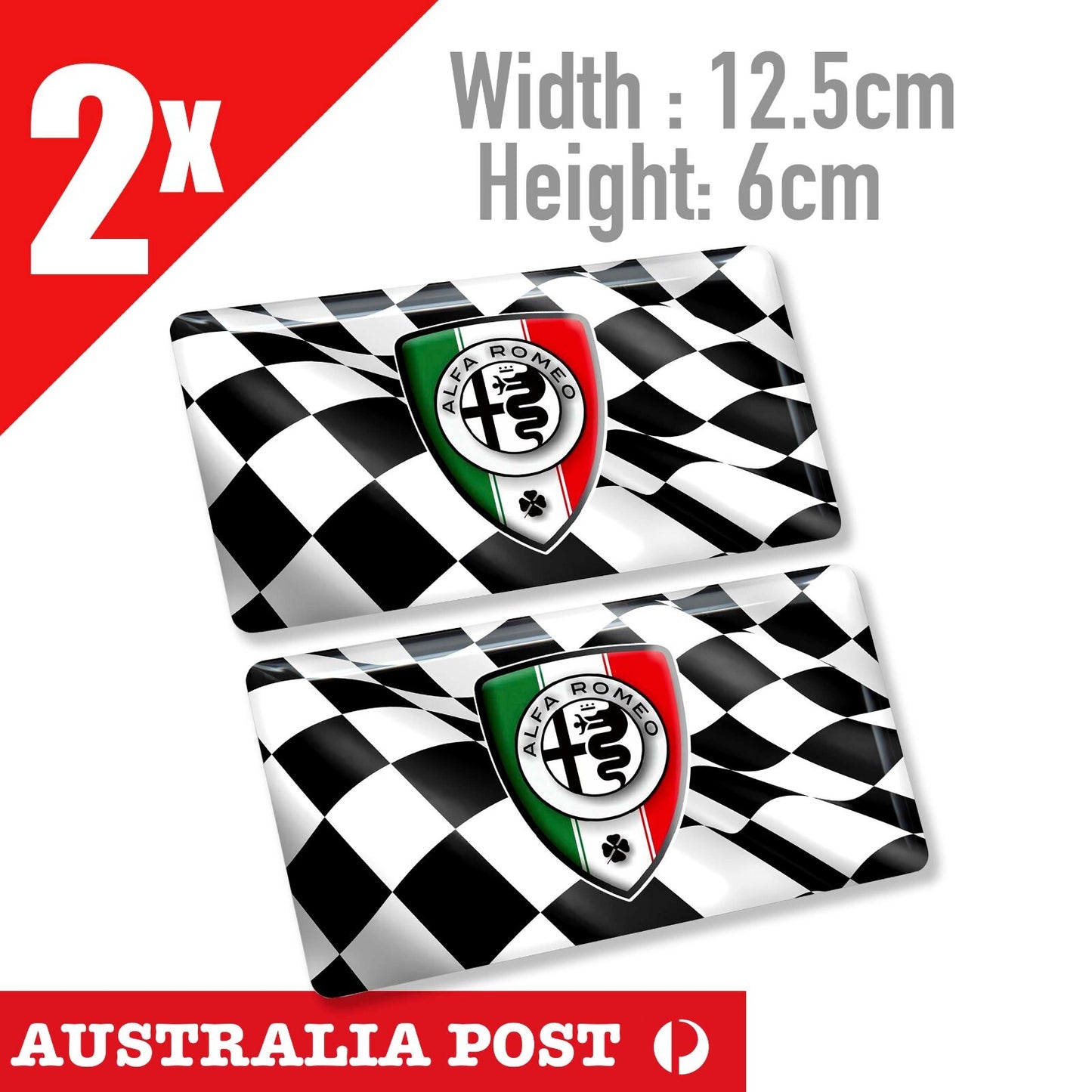 ALFA ROMEO LOGO Italian Flag Racing Flag Decal Stickers
