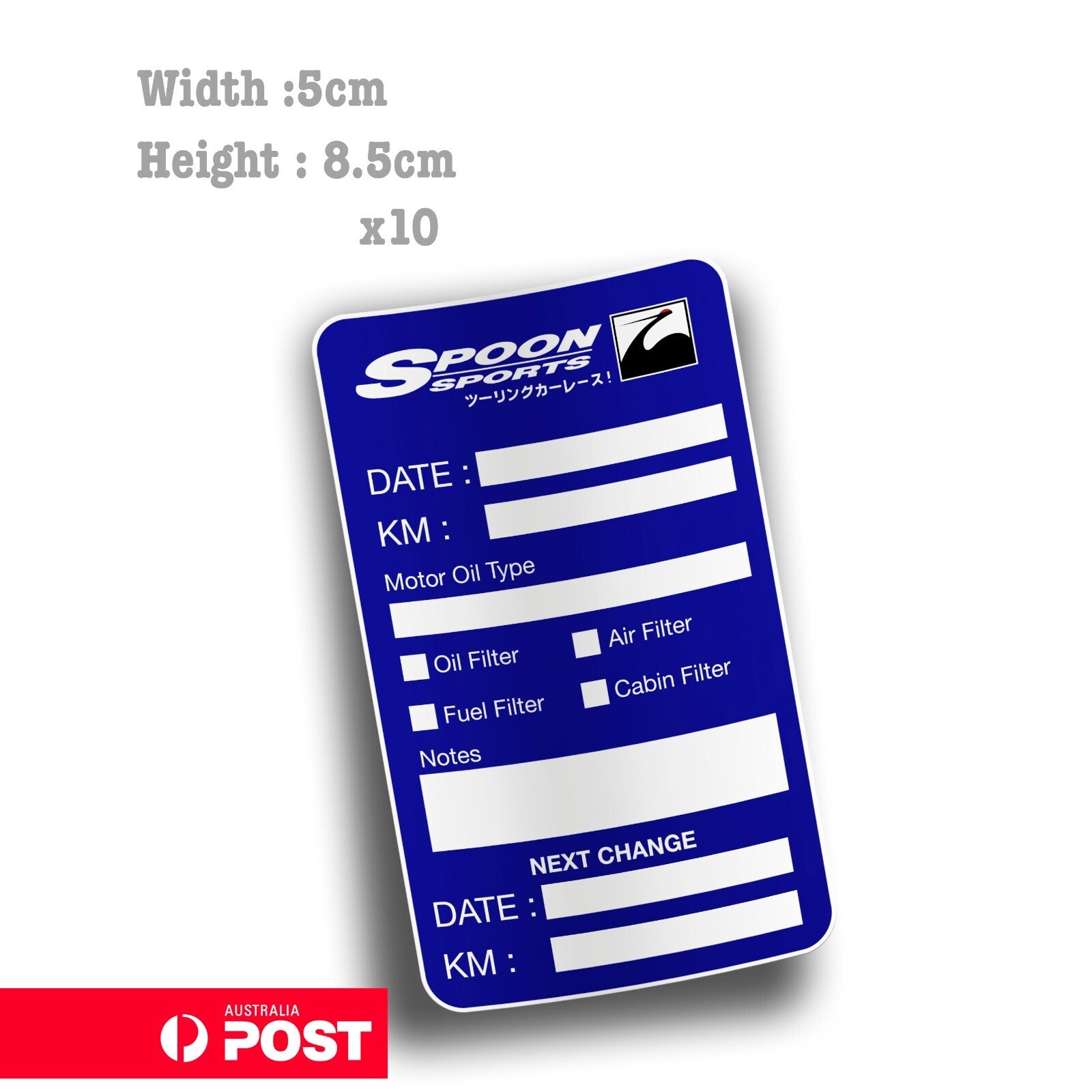 Spoon Sport JDM Filter Oil Change Service Reminder x10 Stickers Sticker