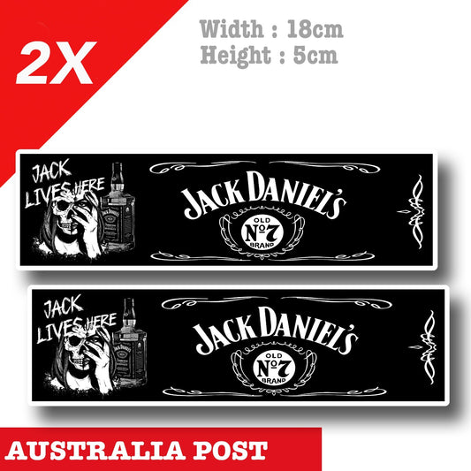 Jack Daniels Whiskey Girl Skull Jack Lives Here  - Fridge Bar  Decal  Stickers