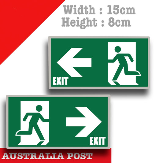 EXIT Sign Stickers Decals Funny Warning Vinyl Wall Door Signs x2 Sticker