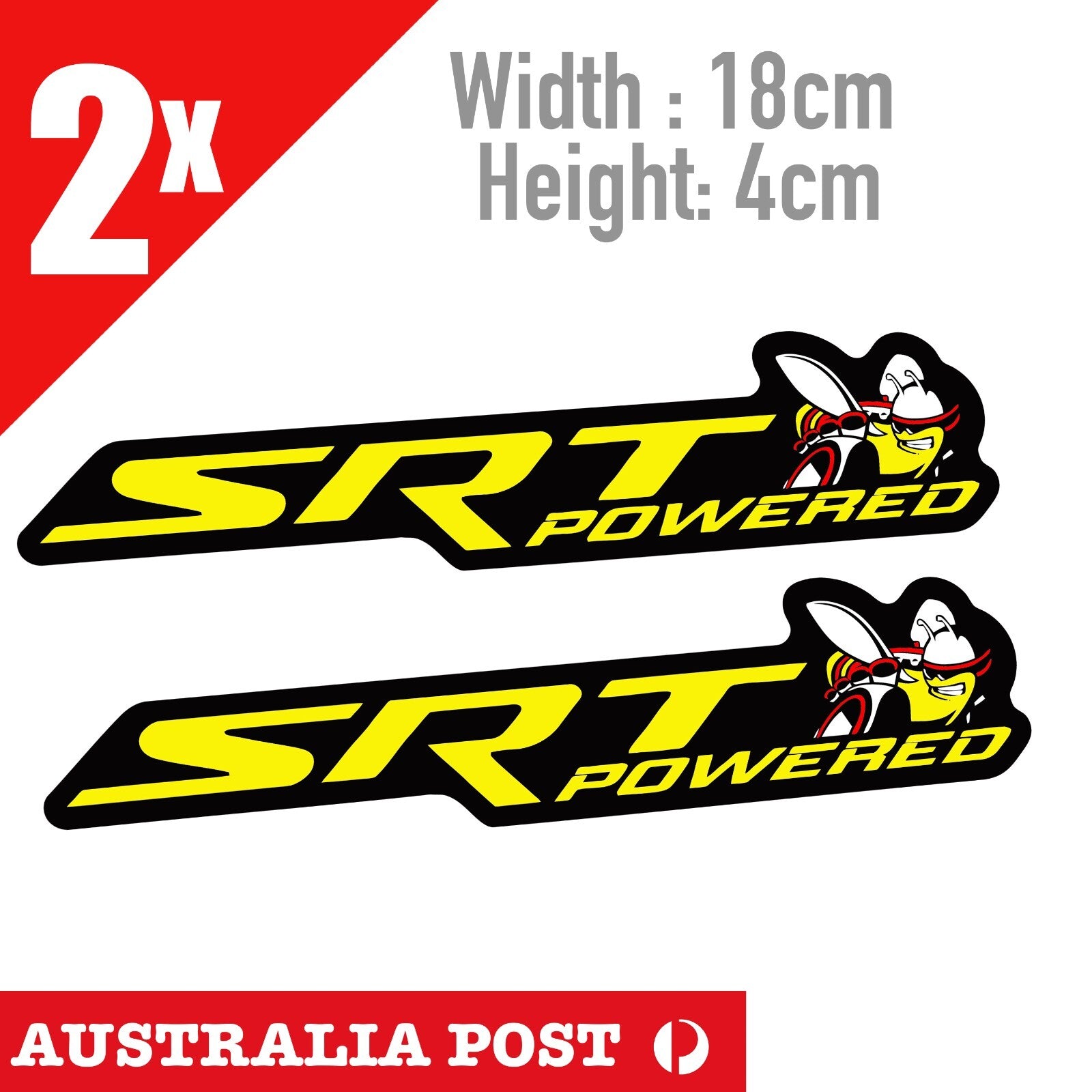 DODGE VIPER SRT SCAT PAK Powered By SRT Yellow Sticker – Astro Stickers