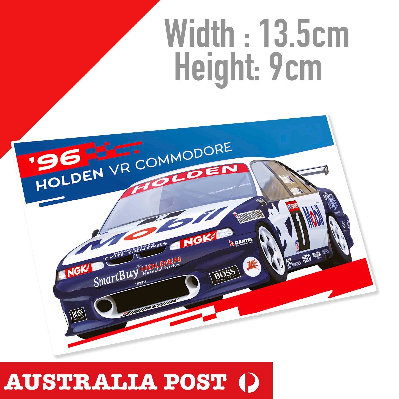 Holden Commodore VR V8 Super Car MOBIL 1, NGK Team Sticker