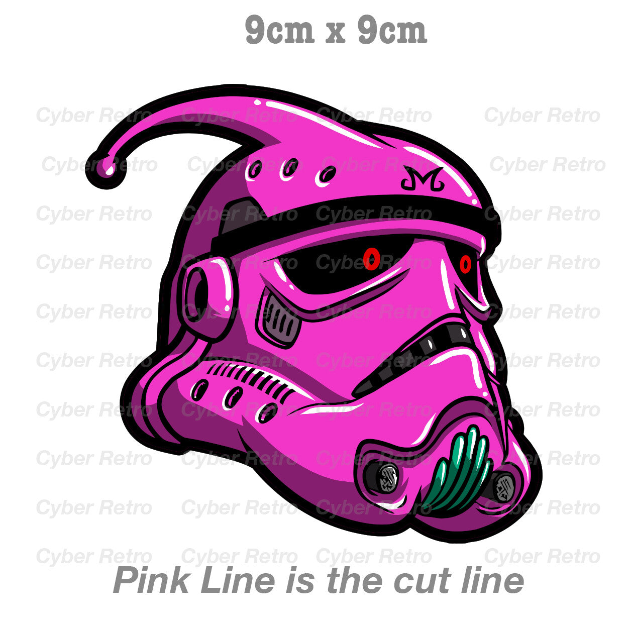 Star Wars Majin Boo Storm Trooper Helmet Laptop , Car  Decal Sticker 