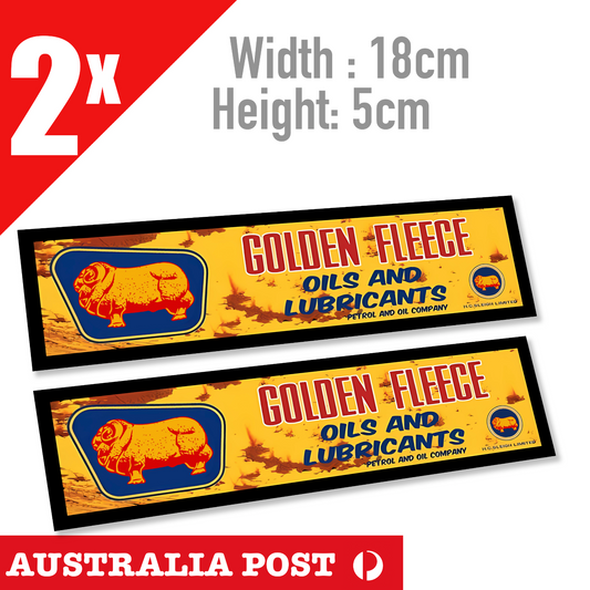 GOLDEN FLEECE Retro Australian Oil & Lubricant Banners Stickers