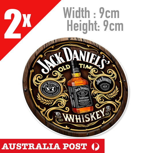 Jack Daniel Whiskey Round Barrel , Bar Fridge, Car  Vinyl  Sticker
