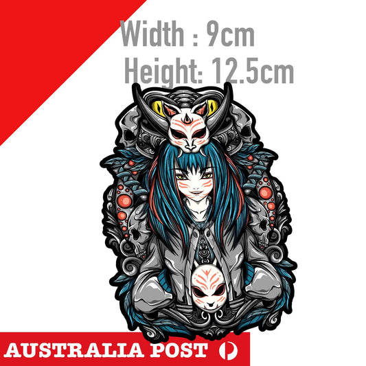 Oni Female Samurai Mask - Japan Osaka JDM Sticker
