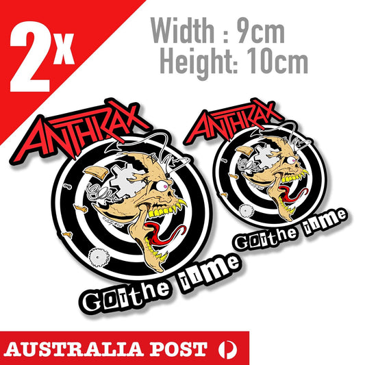 Anthrax Got The Time Skull Head Logo , Nostalgic Logo Sticker