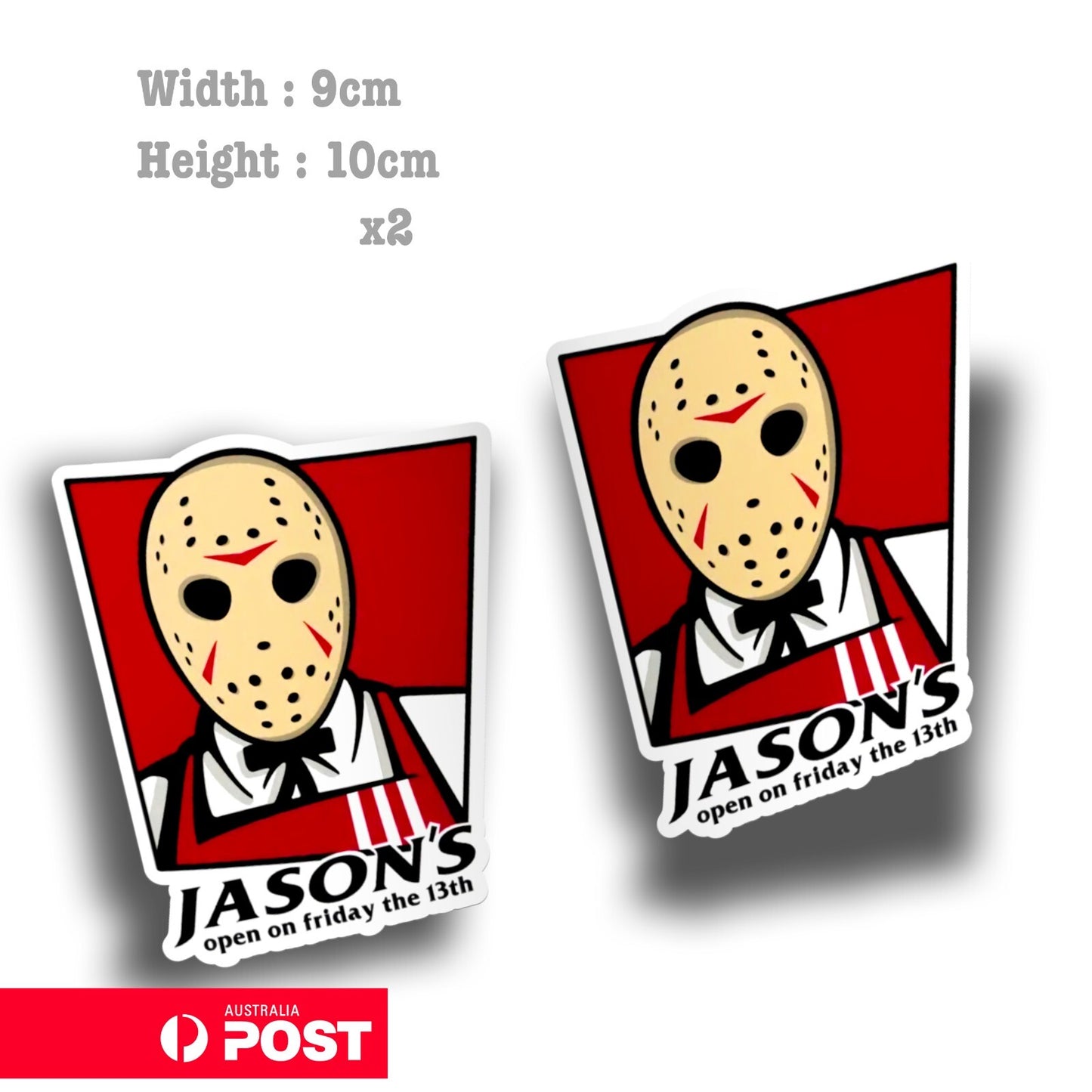 KFC Jason -  Friday The 13th Funny Logo x2  Sticker 