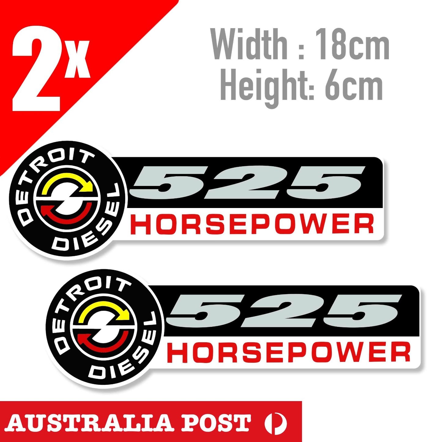 Detroit Diesel Hosepower SERIES 525 Engine Automotive Gas Oil Service Sticker