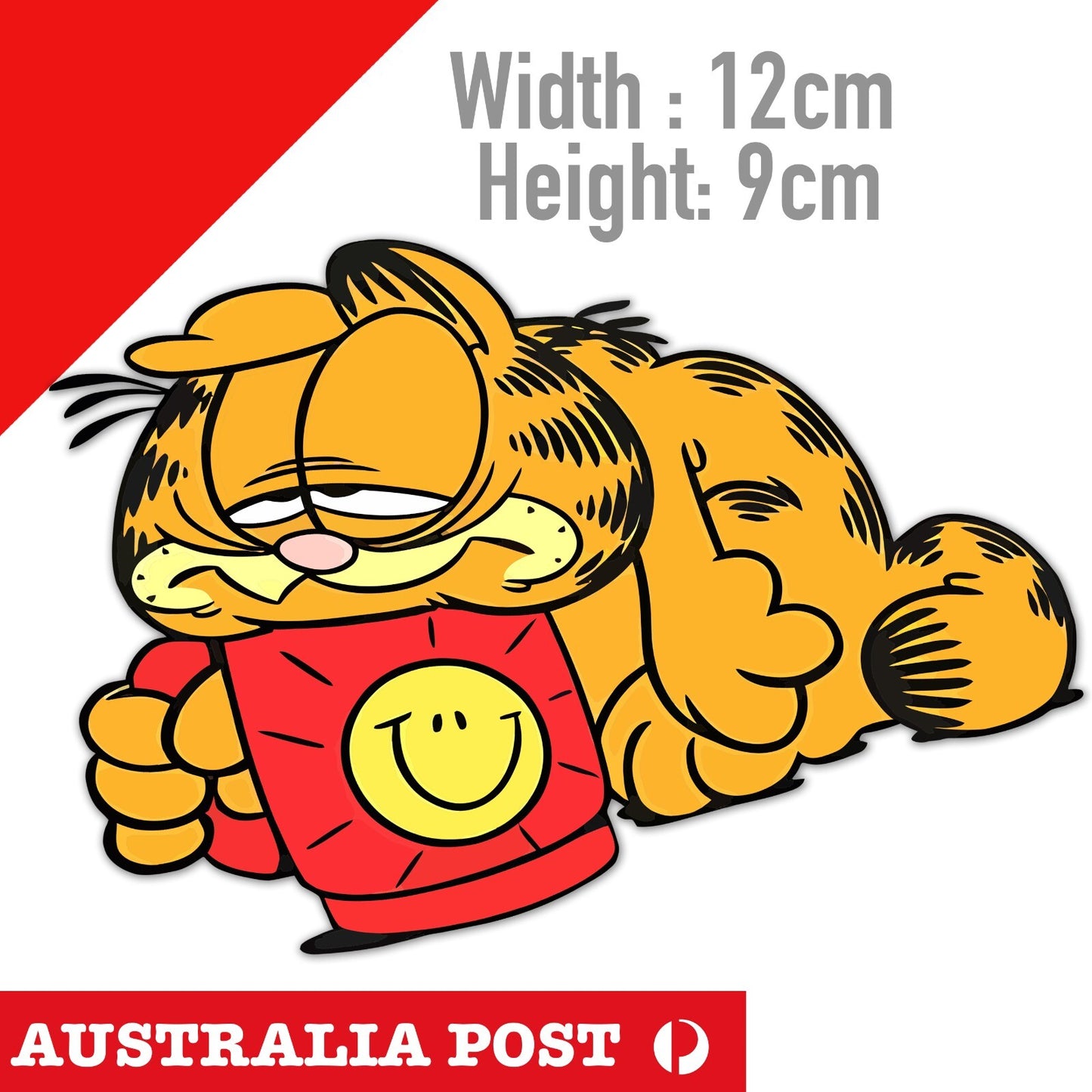 Garfield the Cat Lazy Morning Coffee, Cute Funny Cartoon Sticker