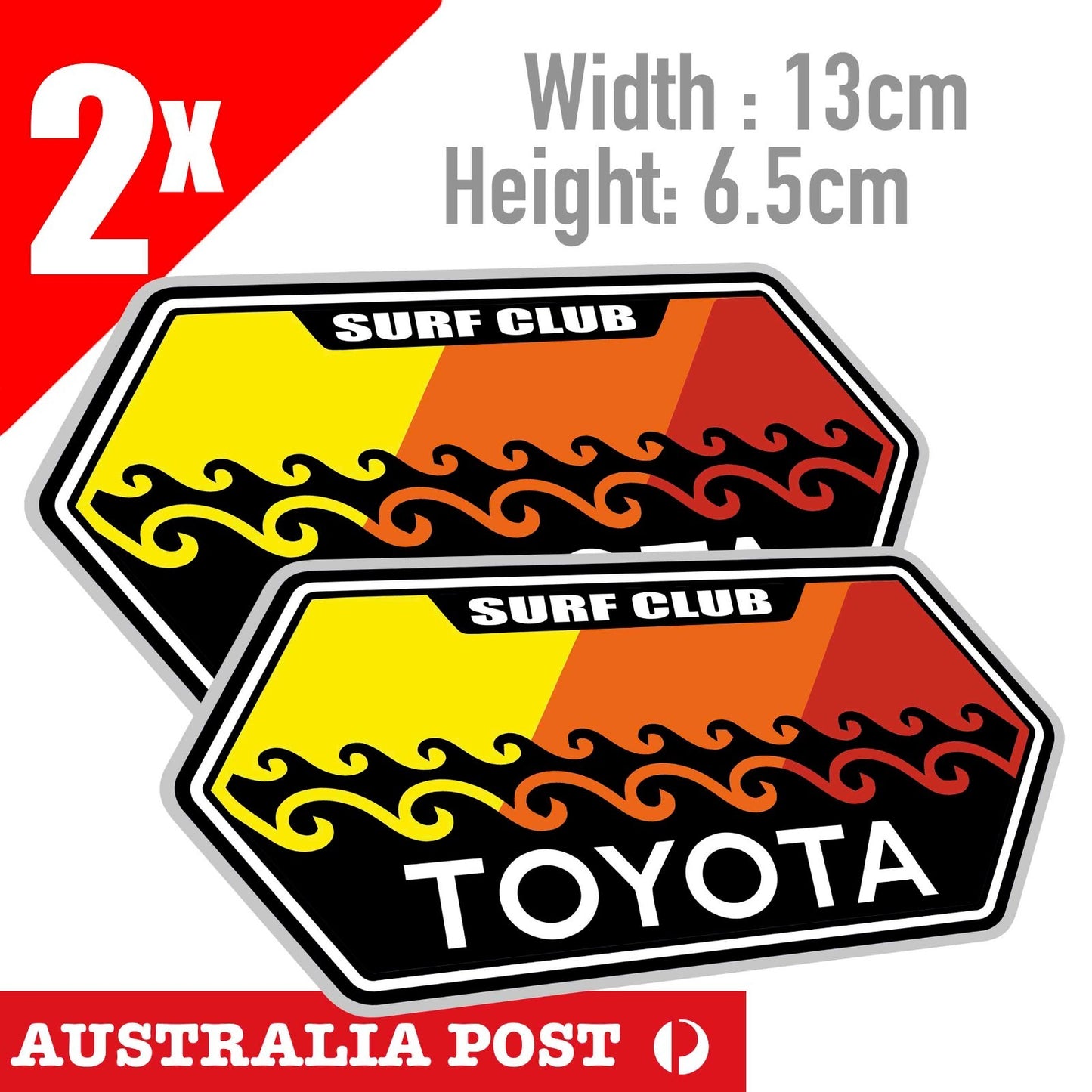 TOYOTA TRD Vintage SURFE CLUB Logo, HILUX, 4x4, 4WD Truk, Ute Sticker