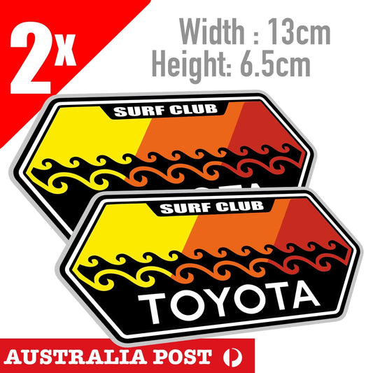 TOYOTA TRD Vintage SURFE CLUB Logo, HILUX, 4x4, 4WD Truk, Ute Sticker