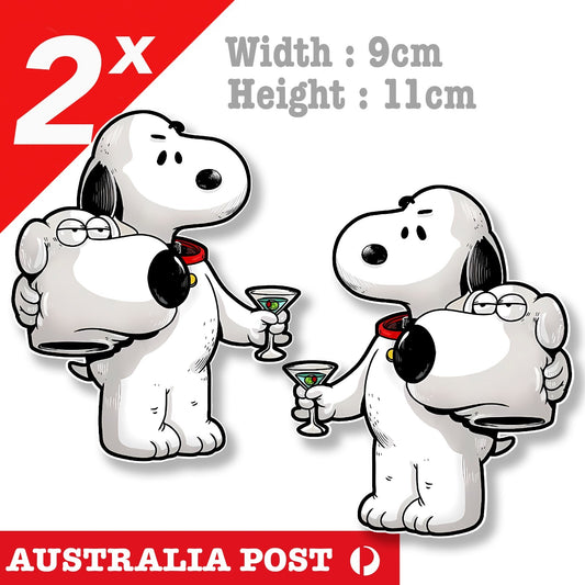 Snoopy Dog as Brian Family Guy Dog Funny Stickers