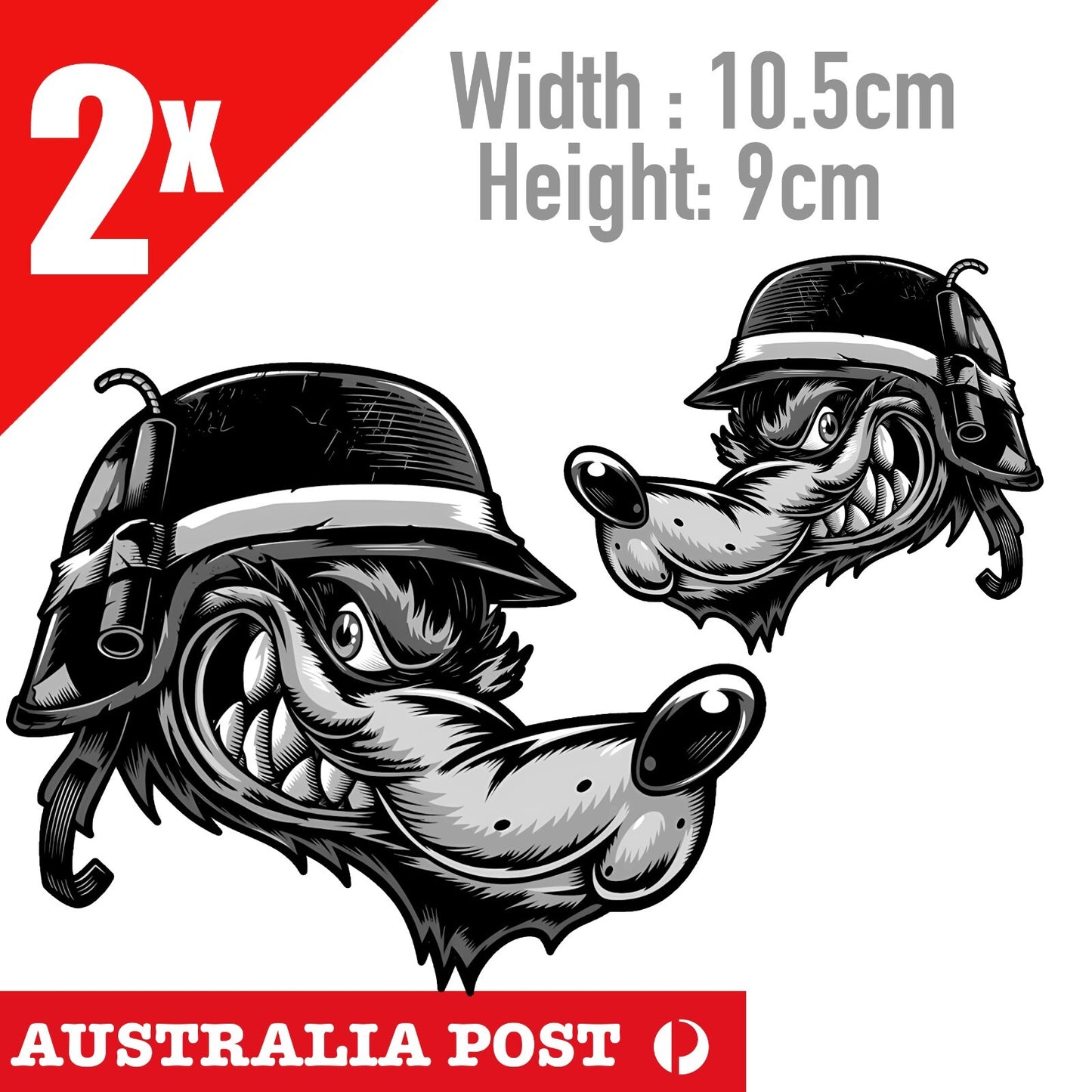 Angry Rider WOLF  Helmet, Motorcycle, Fuel Tank, Helmet  Stickers