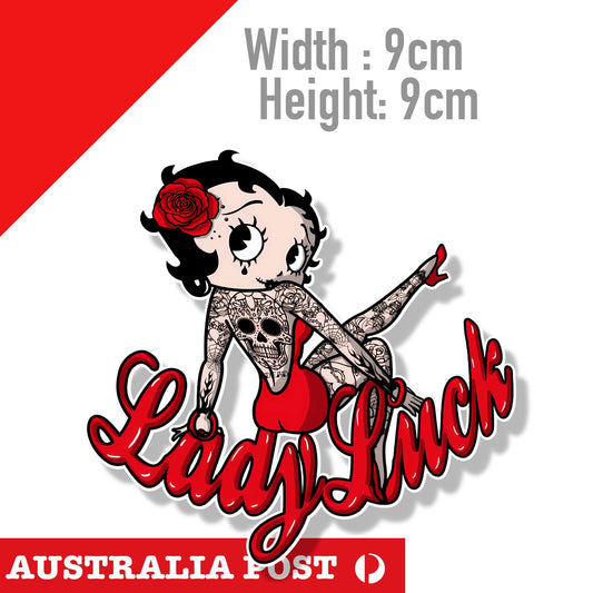 Betty Boop LADY LUCK Gangster  Laptop , Car  Decal Sticker