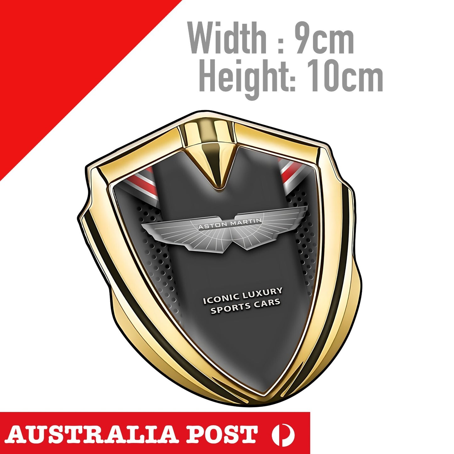 ASTON MARTIN DARK Badge, ASTON MARTIN LOGO GOLD Sticker