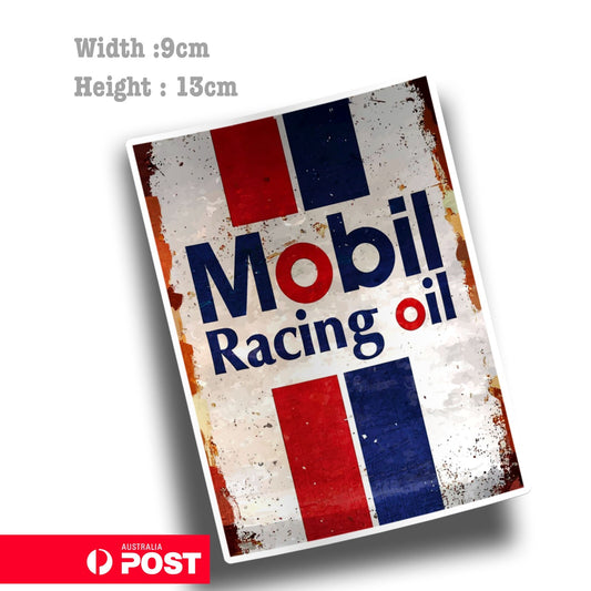 Mobil 1 Racing Oil Vintage Rusted Old Sign - Retro Sign Sticker 