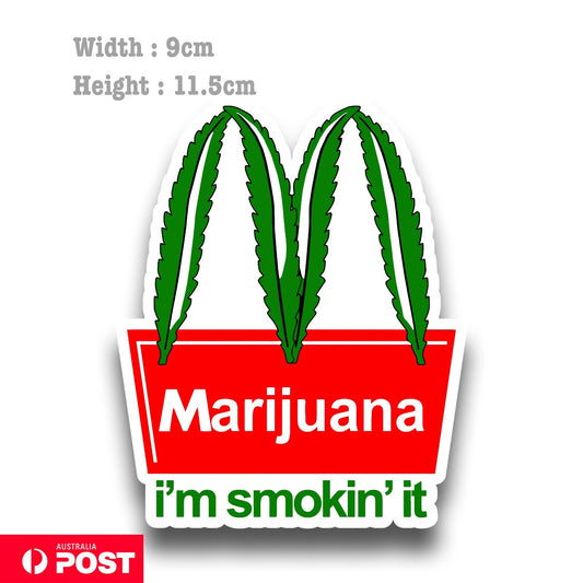 Marijuana Weed McDonald Logo Funny, Weed Stoned High  Sticker