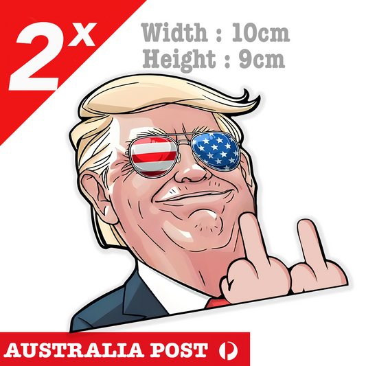 TRUMP 2024 Middle Finger Funny Character peeking Stickers